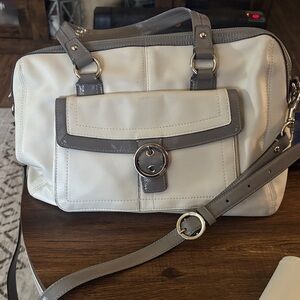 Coach Penelope cream and Gray Satchel Bag